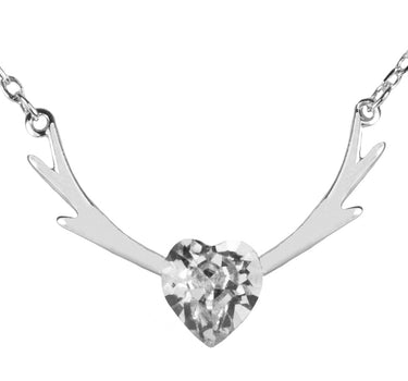 LUISIA Filigrane Damen Halskette mit Hirschkopf - 925 Silber Schmuck mit Zirkonia