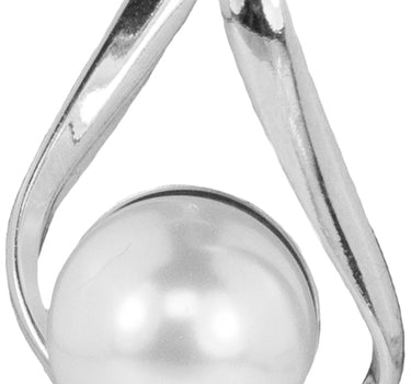 LUISIA Geschwungene Ohrringe "Liora" mit Perle von Swarovski - Silber / White Pearl