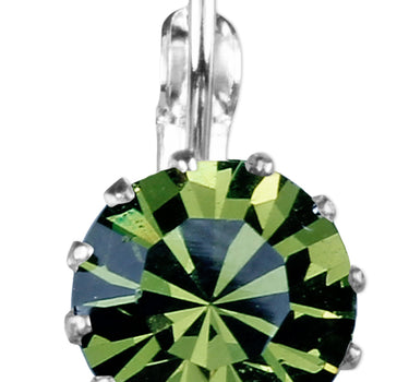 LUISIA® Ohrringe Grazia mit Kronen Anhänger und Kristall von Swarovski® - Olivgrün