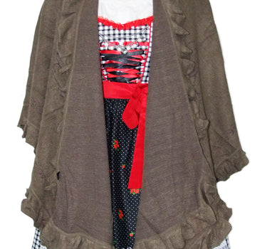 Dirndltuch Strick Stola in Taupe