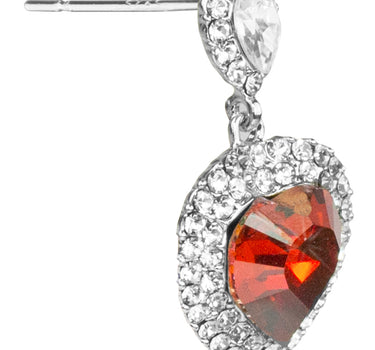 LUISIA Ohrstecker Herz mit Kristallen von Swarovski - Rot/Kristall