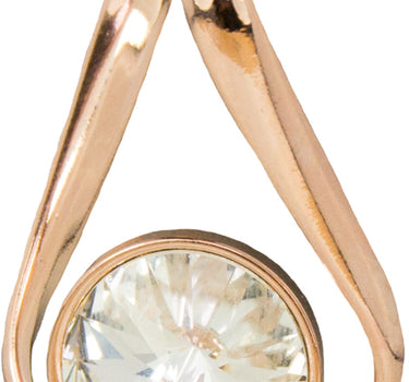 LUISIA Geschwungene Ohrringe "Alea" mit Kristall von Swarovski - Rosegold / Crystal