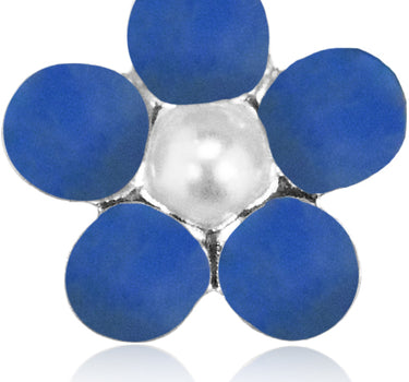 LUISIA Ohrstecker Blume  - 925 Sterling Silber Blau