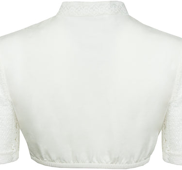 Bergweiss Trachten Hochgeschlossene Damen Spitzen Dirndlbluse Solvie - Ecru