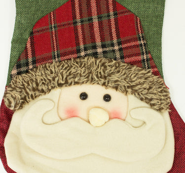 XL Nikolaus Stiefel Weihnachtsstrumpf zum Befüllen 45 cm - 3D Weihnachtsmann Santa