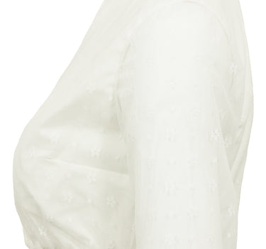 Pierre Marcel Damen Dirndlbluse Marisa mit Spitze und Stehkragen - Creme