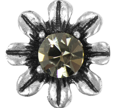 Blumen Collier mit Ohrhängern - Black Diamond