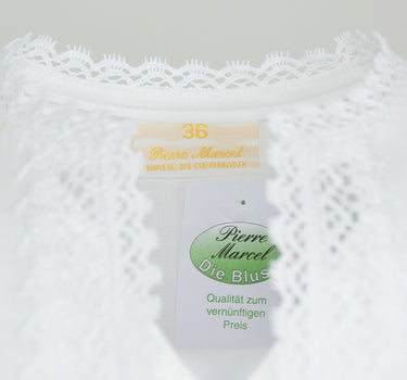 Pierre Marcel Ärmellose Dirndlbluse Nerina mit Spitze - Weiß