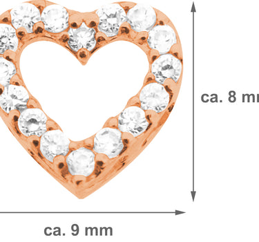 LUISIA Ohrstecker Herz mit Zirkonia - 925 Sterling Silber Roségold