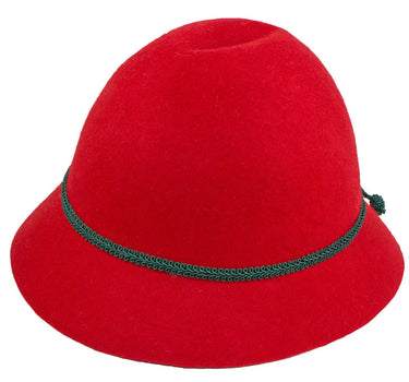 Isar-Trachten Kinder Trachtenhut mit Zierband 60102 | Lodenhut - Rot