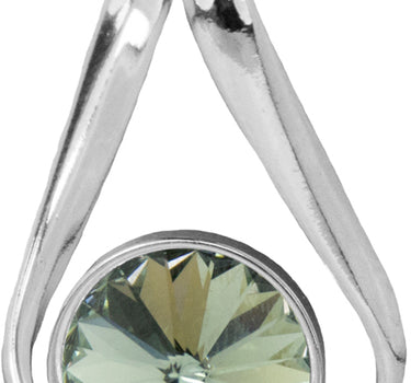 LUISIA Geschwungene Ohrringe "Alea" mit Kristall von Swarovski - Silber / Black Diamond