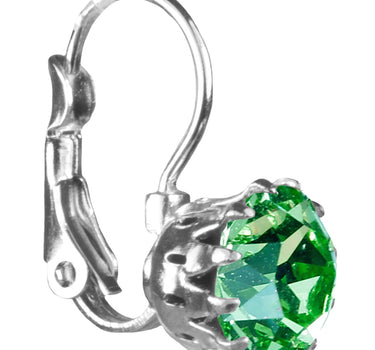 LUISIA® Ohrringe Grazia mit Kronen Anhänger und Kristall von Swarovski® - Hellgrün