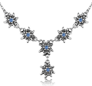 LUISIA® Edelweiß Collier Emilia mit Kristallen von Swarovski® - Safir / Royalblau