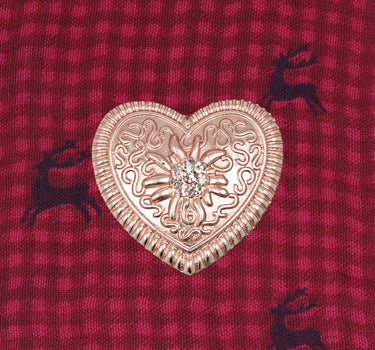 Magnet Brosche Tuchhalter - Roségold Herz Ornament
