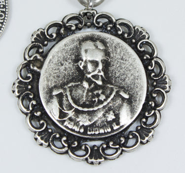 Charivari Kette mit Münzen, Fuchs und Steinbock