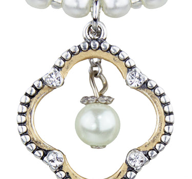 LUISIA Perlenkette Talisa mit Rautenanhänger und Kristallen von Swarovski