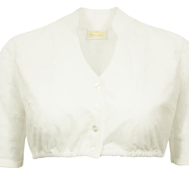 Pierre Marcel Damen Dirndlbluse Marisa mit Spitze und Stehkragen - Creme
