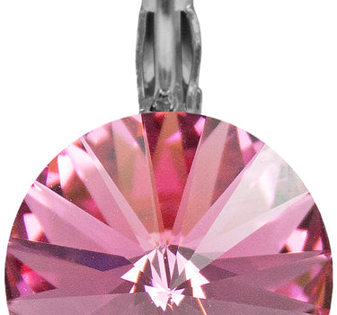 LUISIA 12 mm Ohrringe Rivoli mit Kristallen von Swarovski - Rosa