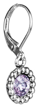 Ohrringe Aurelia mit rundem Anhänger und Kristallen von Swarovski® - Flieder