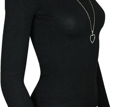 LUISIA Edelstahl Halskette 80+5 cm Silber | Zwei Herzen mit Zirkonia