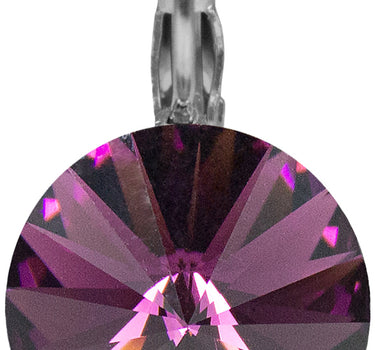 LUISIA 12 mm Ohrringe Rivoli mit Kristallen von Swarovski - Amethyst / Pflaume