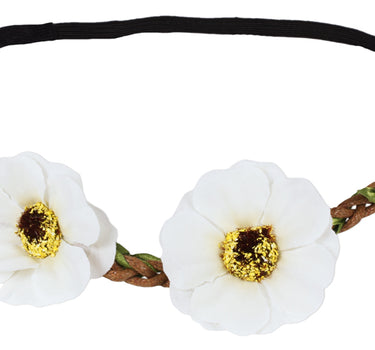 Blumen Haarband mit Anemonen - Creme Weiß