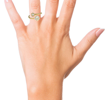 LUISIA Ring "Fjella" mit zwei Kristallen von Swarovski | Silber / Black Diamond