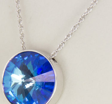 LUISIA Halskette "Sinja" mit Kristallen von Swarovski - 14 mm - Silber / Royal Blue Delite