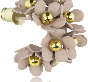 LUISIA Halb Creolen Ohrstecker Mia mit Blüten - 16 Karat vergoldet Altrosa