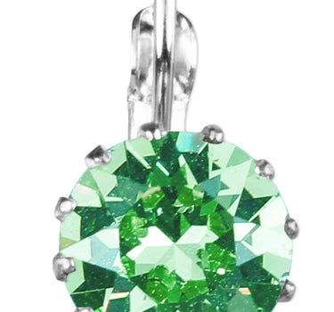 LUISIA® Ohrringe Grazia mit Kronen Anhänger und Kristall von Swarovski® - Hellgrün