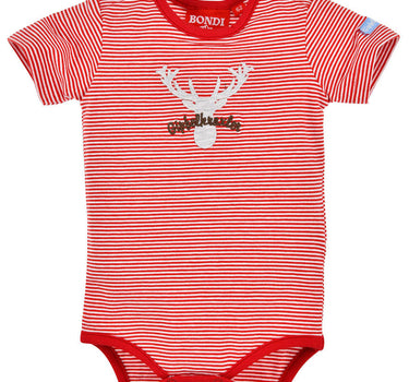 BONDI Baby Body Unterziehbody "Hirsch" 91379 | Rot / Weiß
