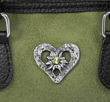 Trachten Schultertasche mit Herz Applikation | Grün