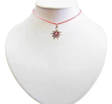 Kinder Trachten Halskette mit Edelweiß Rosa