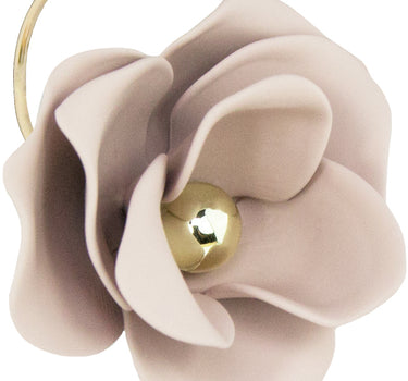 LUISIA Front Back Ohrringe Jarla mit Blumen - 16 Karat vergoldet Altrosa