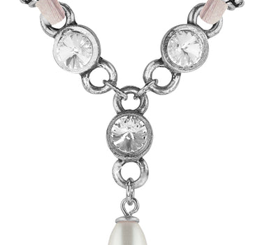 LUISIA Halskette Cami mit Kristallen von Swarovski und Perle - Rosa