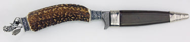Funk Hirschhorn Trachtenmesser mit Damastklinge und Zierfigur | Bayerischer Löwe