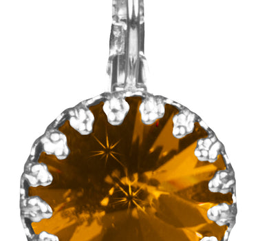 LUISIA Kronen Ohrringe "Vivana" mit Swarovski Element | Light Topaz - Hellbraun