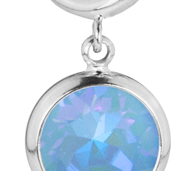 LUISIA Ohrringe mit Knoten und Kristall von Swarovski - Silber / Ocean Delite