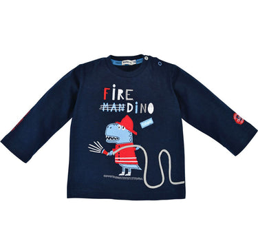 BONDI Baby Kinder Langarmshirt "Fire Dino" 91431 | Navy