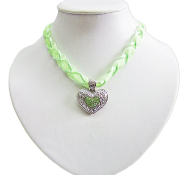 LUISIA Geflochtene Halskette Raina - Hellgrün