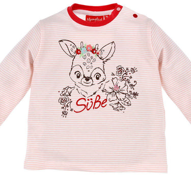 BONDI Langarmshirt für Mädchen mit Reh Kitz "Süße" 86429 | Rosa