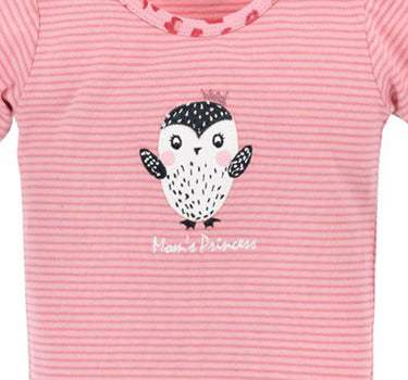 BONDI Baby Langarmbody "Mom's Princess" geringelt 86514 | Rosa