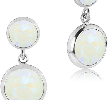LUISIA® Ohrringe "Fjella" mit zwei Kristallen von Swarovski® - Silber / Light Grey Delite