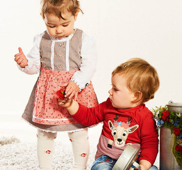 BONDI Baby Leggings geringelt 93633 | Rosa / Weiß