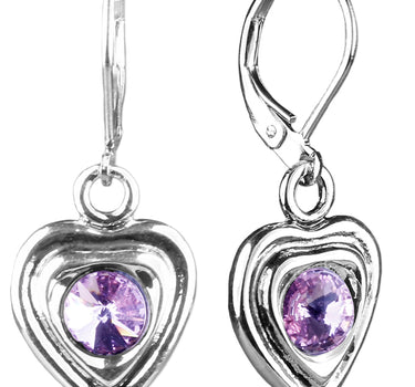 LUISIA® Ohrringe Lisanne Herzanhänger mit Kristallen von Swarovski® - Flieder