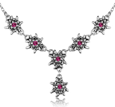 LUISIA® Edelweiß Collier Emilia mit Kristallen von Swarovski® - Fuchsia / Pink
