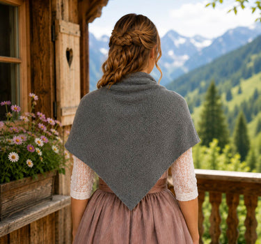 XL Strick Dreieckstuch - Schal  200 x 80 cm | Dunkelgrau
