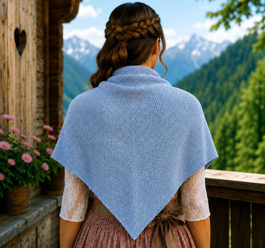 XL Strick Dreieckstuch - Schal  200 x 80 cm | Hellblau
