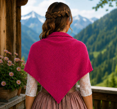 XL Strick Dreieckstuch - Schal  200 x 80 cm | Pink