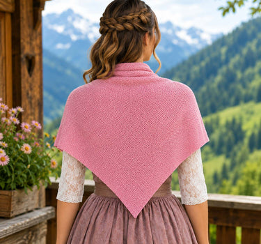 XL Strick Dreieckstuch - Schal  200 x 80 cm | Rosa